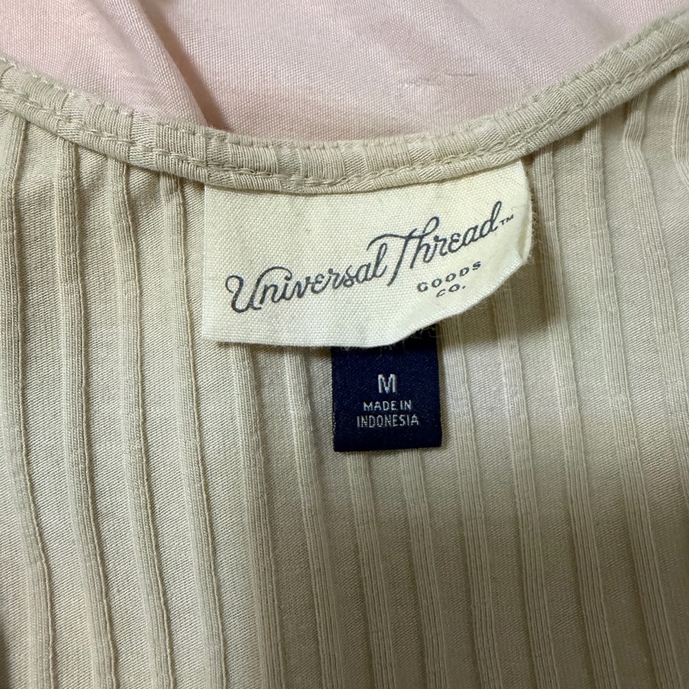 Universal Thread Ribbed Long Sleeve Top in Cream - Picture 2 of 2
